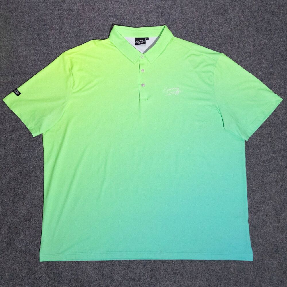 Sunday Swagger Polo Men's 4XL Green Blue Gradient Ombre Golf Performance Stretch